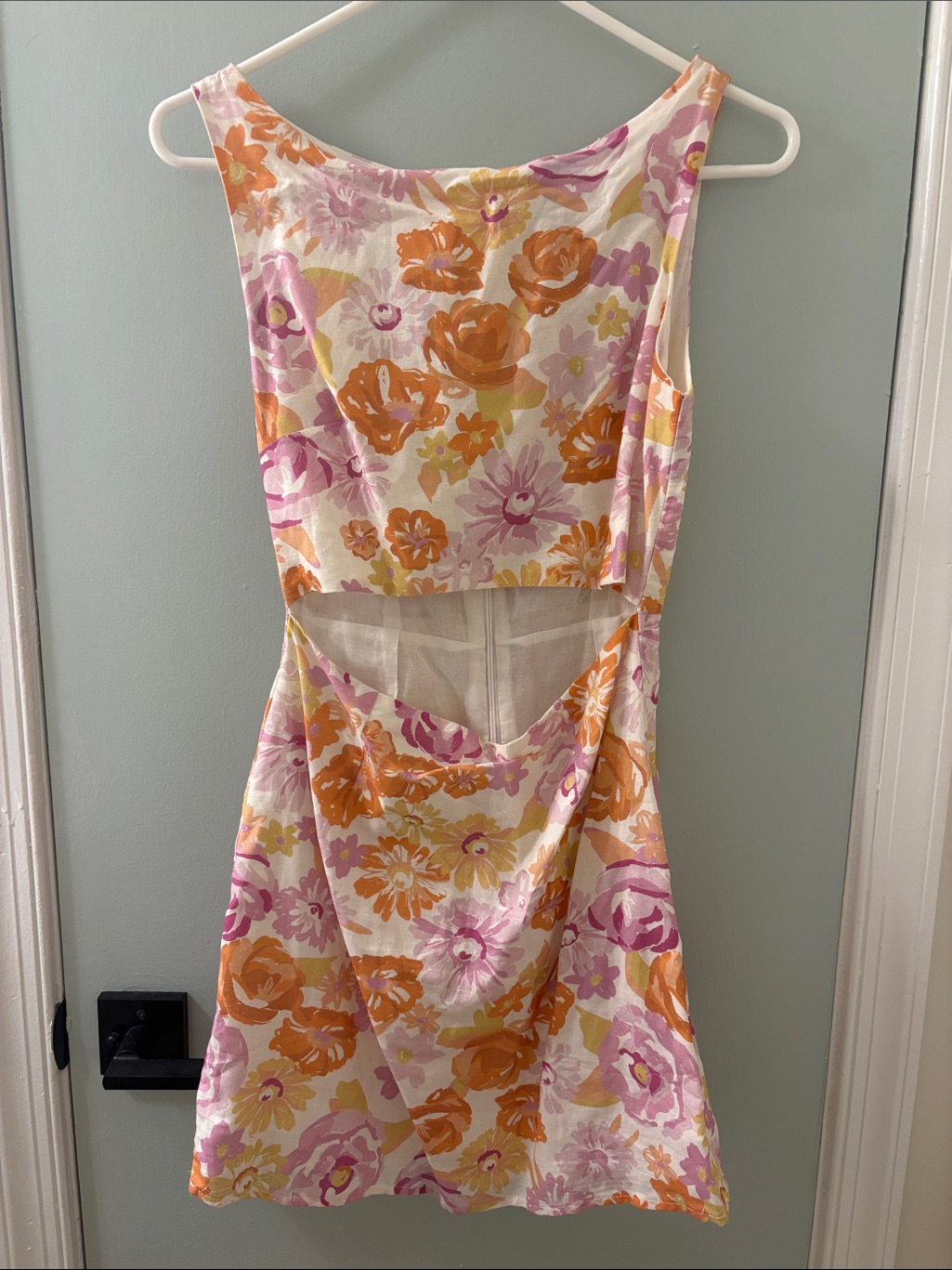 Charlie Holiday Floral Cutout Sundress In Orange, Pink & Yellow